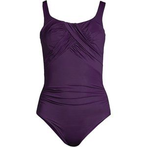 Lands End SlenderSuit Carmela Tummy Control Scoop Neck One Piece Bathing Suit